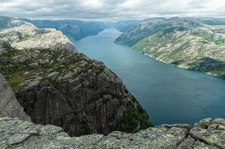 View from Preikestolen across Lysefjord and the surrounding mountains